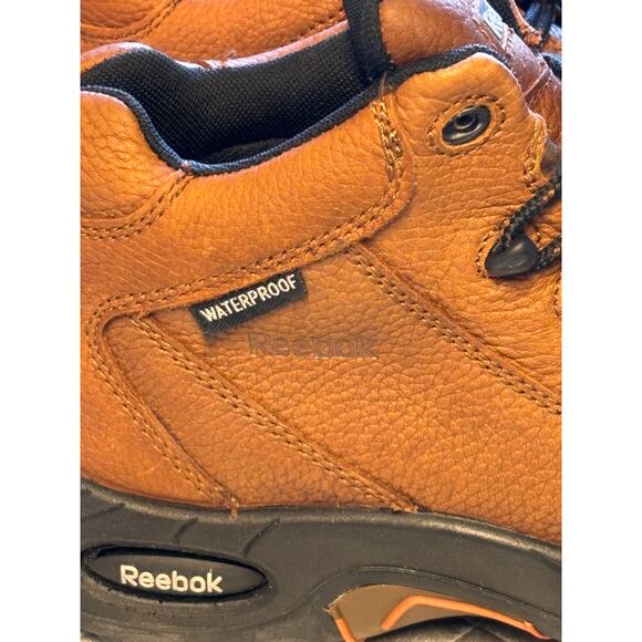 Reebok Waterproof Composite Toe Brown Leather Unisex Hiking Boots M/8.5 W/10.5 - Picture 6 of 12